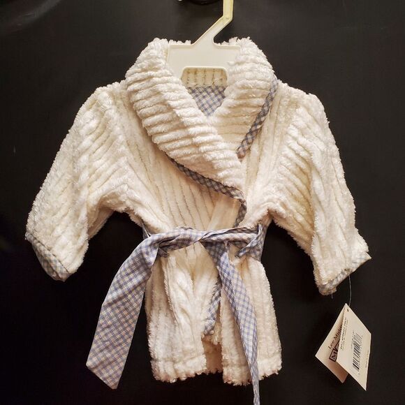 Lee Middleton Original Dolls, Inc. Doll Robe White with Blue Gingham Trim - Picture 1 of 7